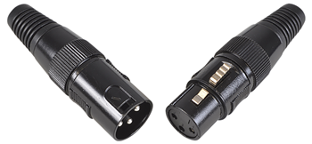XLR Connector Pack with 5 Male and 5 Female XLR Connectors in Black